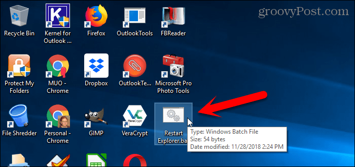 Voer een batchbestand uit op het Windows 10-bureaublad