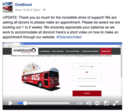 oneblood facebookvideo