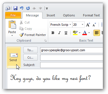 aangepaste lettertypen in Outlook 2010