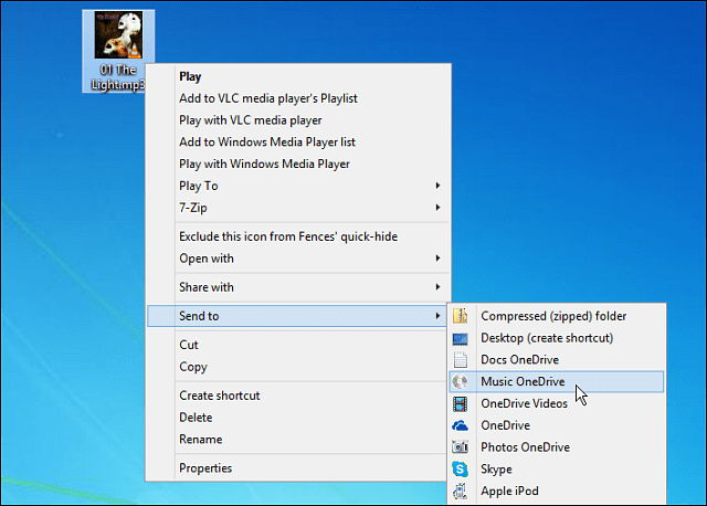 OneDrive toevoegen aan het menu Verzenden naar van Windows