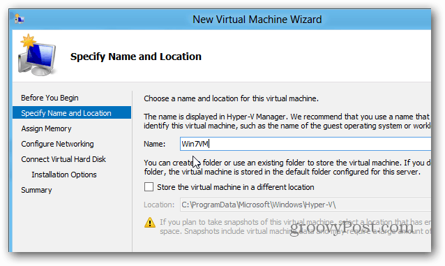 Win7 VM-naam
