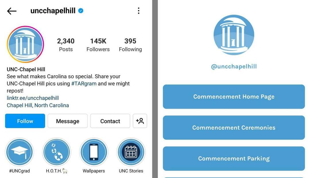 instagram-bio-uncchapelhill-voorbeeld-hoger onderwijs