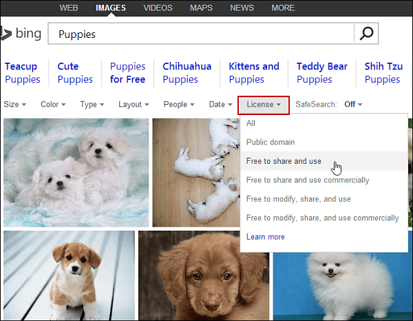 Gebruik Bing en Google Afbeeldingen zoeken voor gratis afbeeldingen voor blogberichten