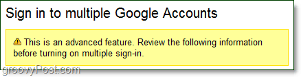 meerdere Google-account geavanceerde functie