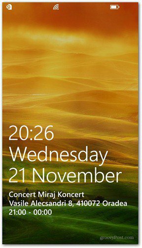 Windows Phone 8 pas de gedetailleerde status-app van het vergrendelscherm aan