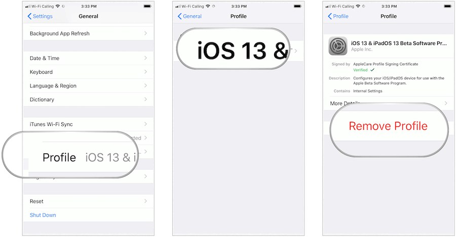 Remote iOS 13 profiel