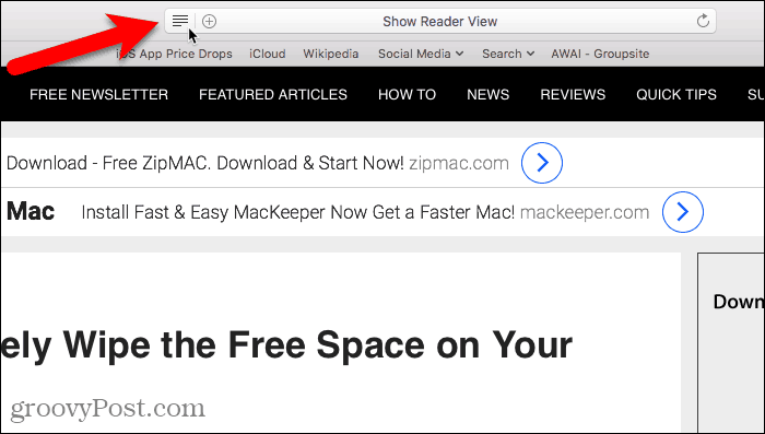 Lezerweergave weergeven in Safari voor Mac