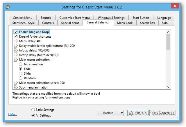 Download het startmenu terug in Windows 8 met Classic Shell