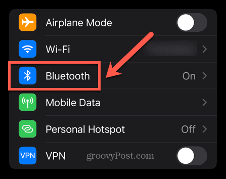 iphone bluetooth-menu