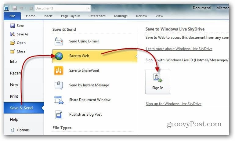 How-To een netwerkschijf toewijzen aan Windows Live Skydrive met Office 2010