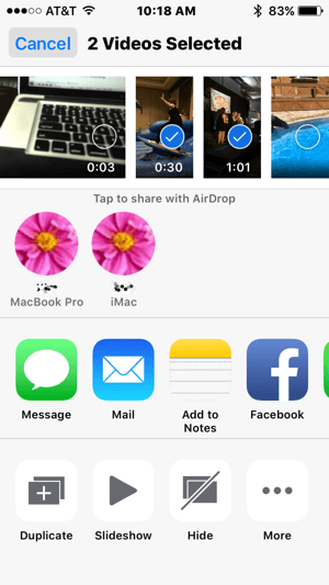 AirDrop maakt het gemakkelijk om video's van uw iPhone naar uw Mac over te brengen.