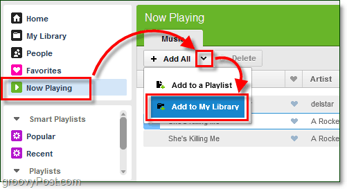 voeg uw huidige nummers toe aan uw Grooveshark-muziekbibliotheek