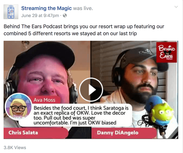 De mede-hosts van Behind the Ears delen een schat aan kennis over alles wat met Disney te maken heeft op hun Facebook Live-show.