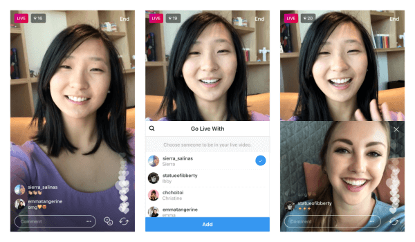 Instagram test de mogelijkheid om live video-uitzendingen te delen met een andere gebruiker.