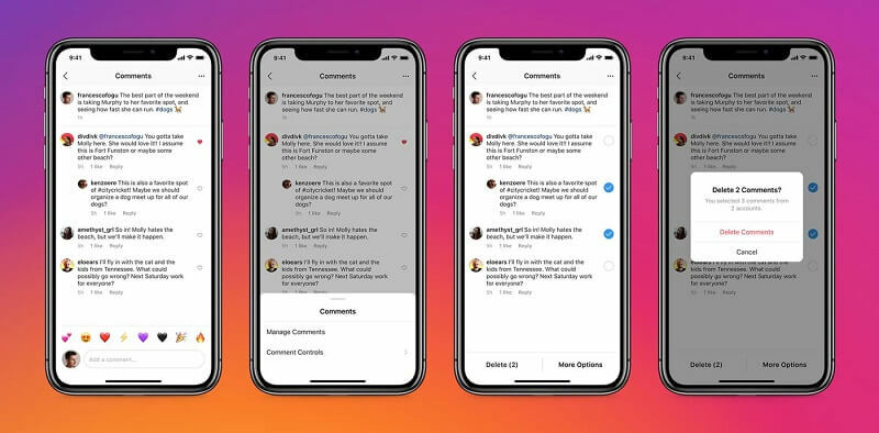 Instagram-gebruikers kunnen nu snel negatieve opmerkingen in bulk filteren en positieve opmerkingen markeren. Het platform voegt ook nieuwe bedieningselementen toe om te beheren wie uw account op Instagram kan taggen of vermelden.
