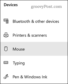 Optie voor Windows Mouse-instellingen