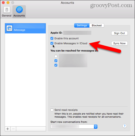Schakel berichten in iCloud in op je Mac