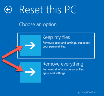 Opties voor het resetten van een Windows 10-pc