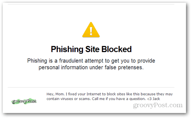 opendns phishing-site geblokkeerd