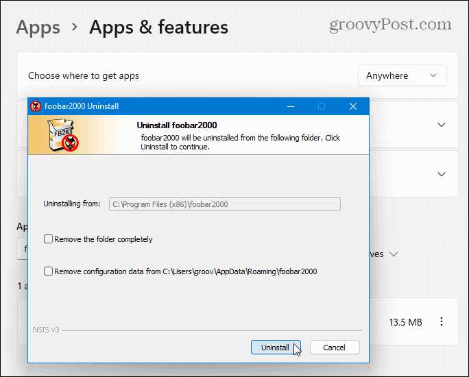 Verwijder Win32 Apps Windows 11