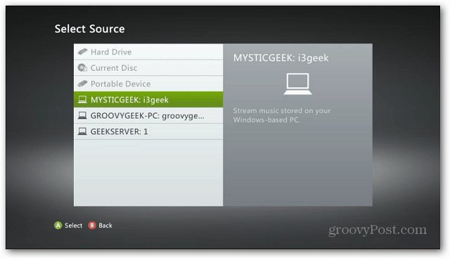 xbox selecteer computer