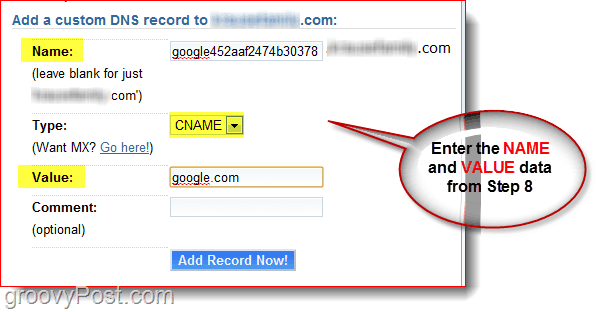 Beheer uw DNS-domein op Dreamhost.com CNAME