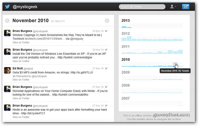Hoe u uw volledige Twitter-geschiedenisarchief kunt downloaden en gebruiken