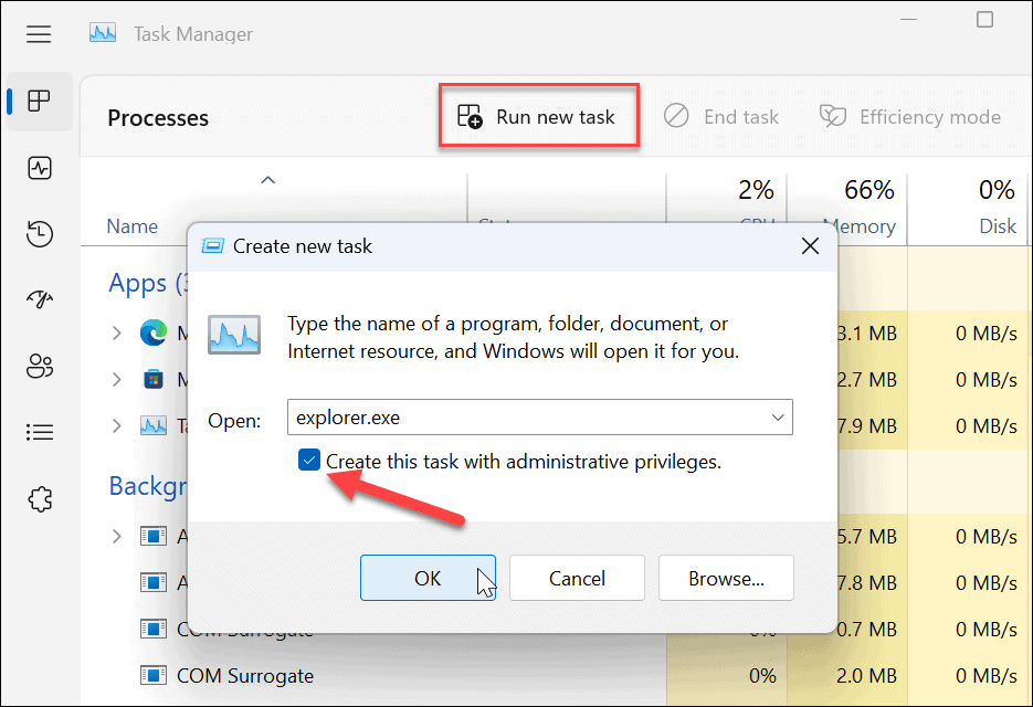 voer Windows 11 bestandsverkenner uit als beheerder