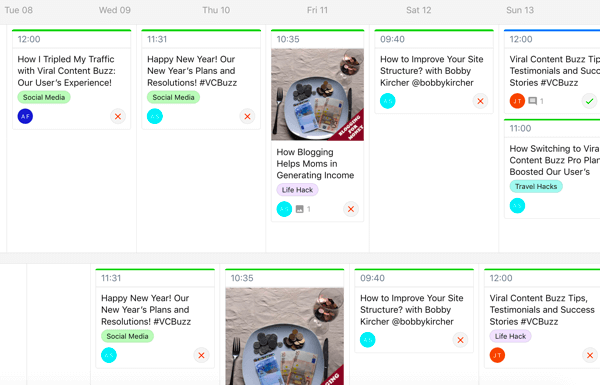 Hoe u marketingtaken voor sociale media organiseert, een voorbeeld van een kalender voor sociale inhoud, met behulp van ContentCal