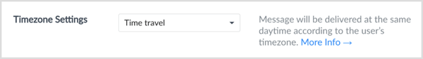 Selecteer de optie Tijdreizen om het te verzenden volgens de tijdzone van de gebruiker.