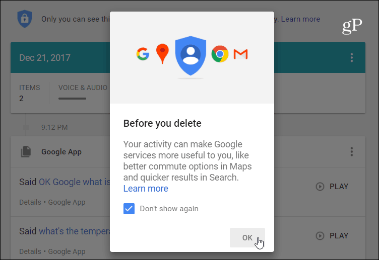 Verwijder Google Assistant spraakopname