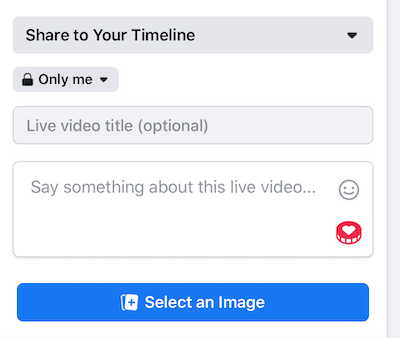 Facebook Live stream instellen op Only Me privacy-instelling
