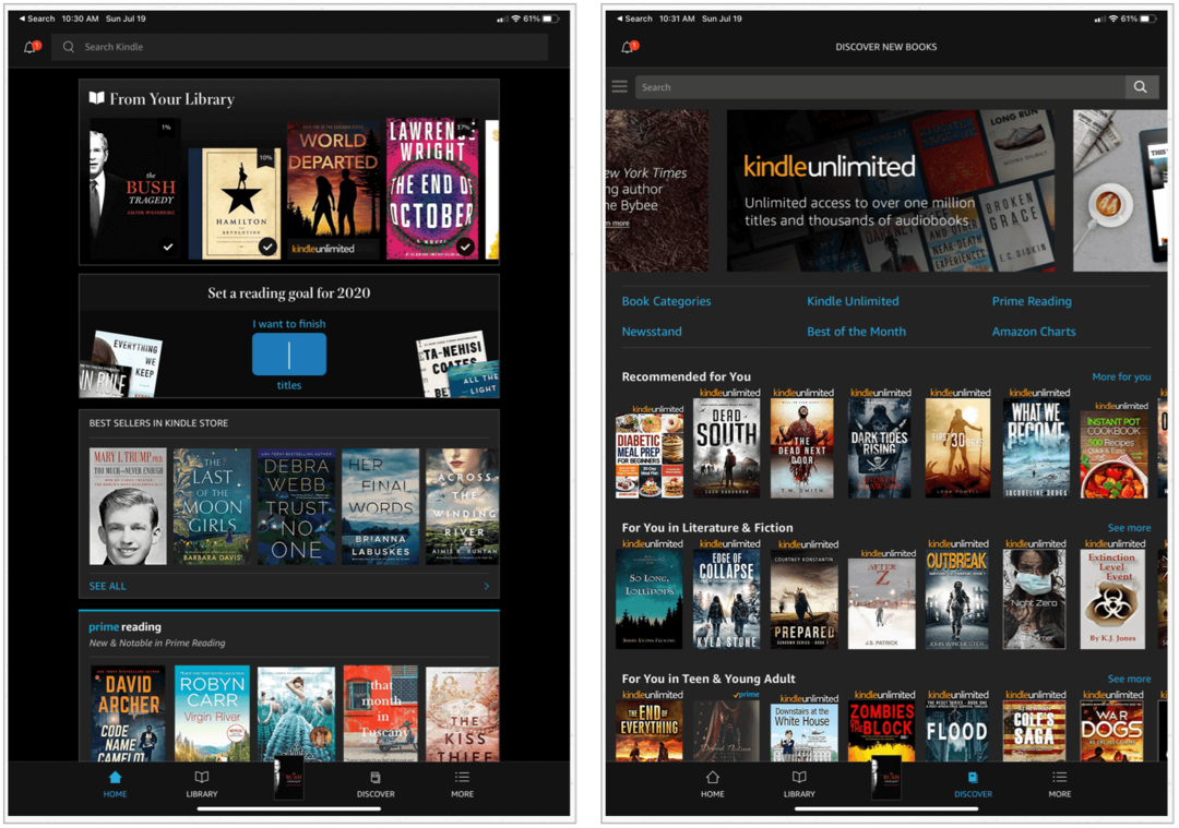 Amazon Kindle op iPad