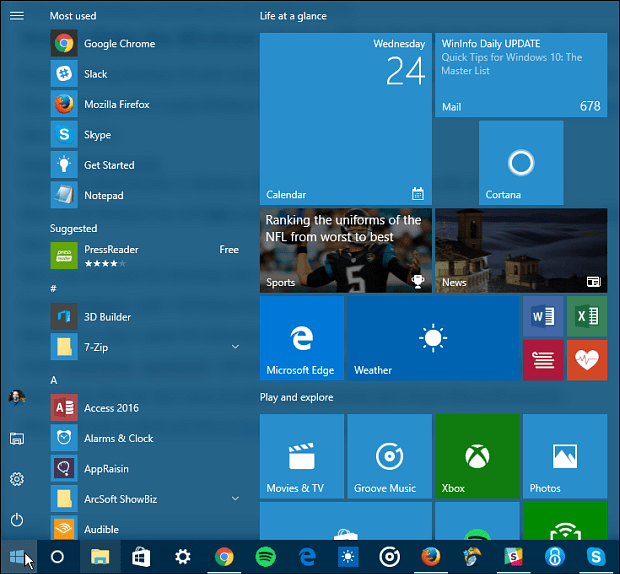 Hoe het startmenu van Windows 10 te dupliceren tussen alle gebruikersaccounts