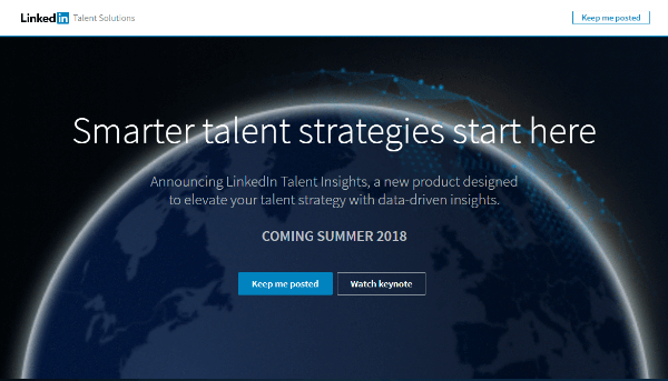 LinkedIn Talent Insights geeft recruiters directe toegang tot rijke gegevens over talentpools en bedrijven en stelt hen in staat om talent strategischer te beheren.