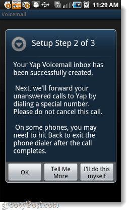 Yap Voicemail instellen stap 2