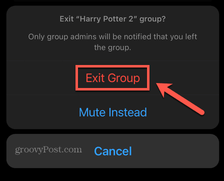 whatsapp exit-groep