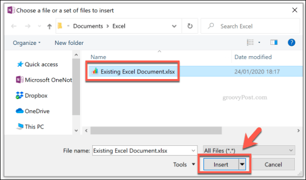 Een Excel-bestand toevoegen als bestandsbijlage in OneNote
