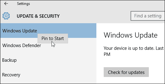 Pin Windows Update