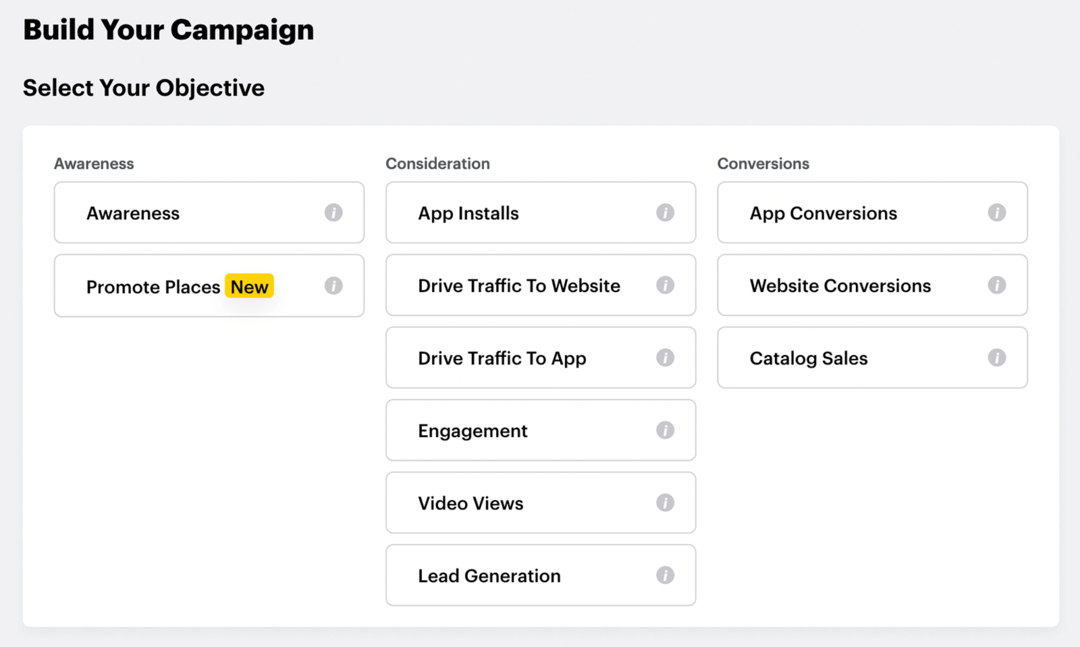 selecteer doelstelling voor Snapchat Instant Create-campagne