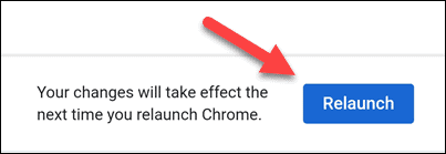 Knop om Chrome opnieuw te starten op mobiel