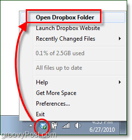 open mijn dropbox-map windows 7