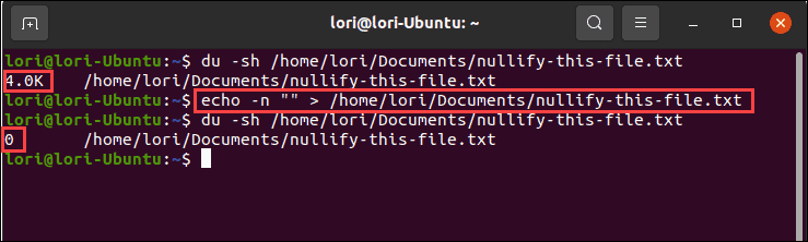 Het echo-commando gebruiken met null-uitvoer in Linux