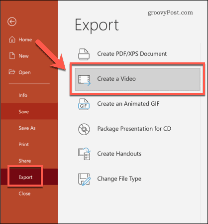 PowerPoint exporteren naar video op Windows