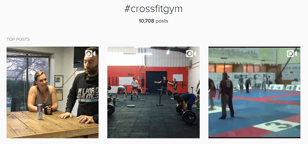 Als je een crossfit gym hebt, gebruik die dan als een van je 30 verschillende hashtags.