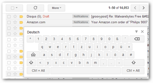 Gmail-toetsenbord op het scherm