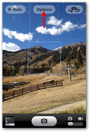 Neem iPhone iOS Panoramische foto - Tik op Opties