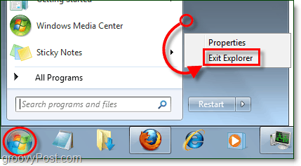 hoe je Explorer netjes sluit in Windows 7
