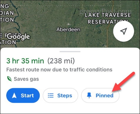 Bewaar een route op Google Maps