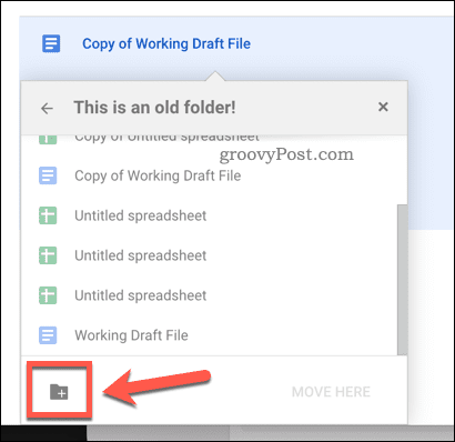 Een nieuwe map maken om bestanden naartoe te verplaatsen in Google Drive